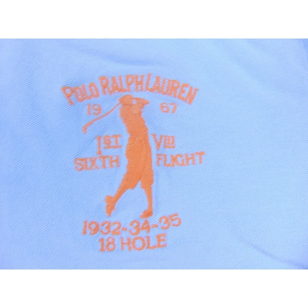 Polo Ralph Lauren Polo Shirt Mens XLB Big Light Blue‎ Solid Golf Graphic Cotton